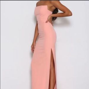 Peach Long Strapless Gown